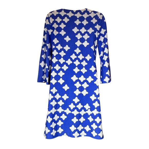 Jude Connally Women's XS Blue Tunic Dress 3/4 Sleeve V-Neck Knee Length - Picture 2 of 4